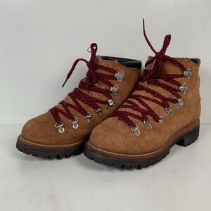Vintage Herman Suede Mountaineering Boots 8 M USA Made Rough Out